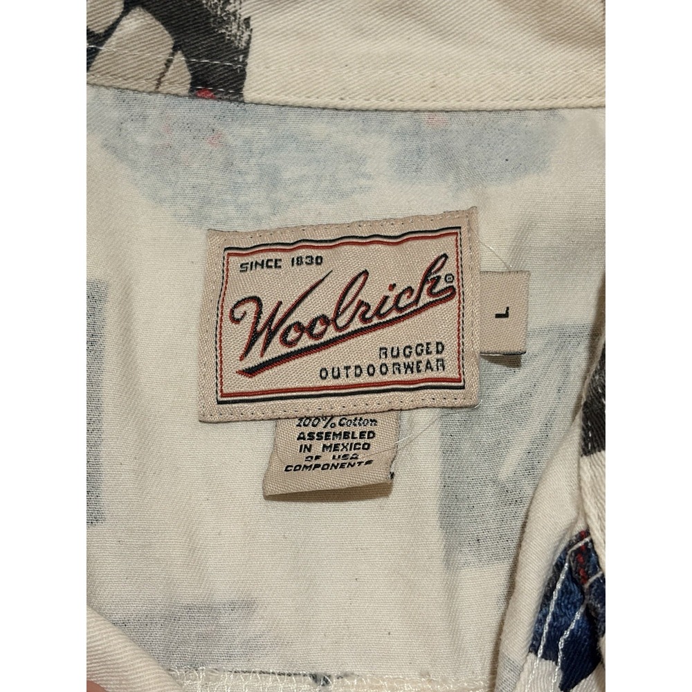 Vintage Woolrich Large Camp Shirt Button Up Short Sleeve‎ Nature Graphic Print - Picture 5 of 7